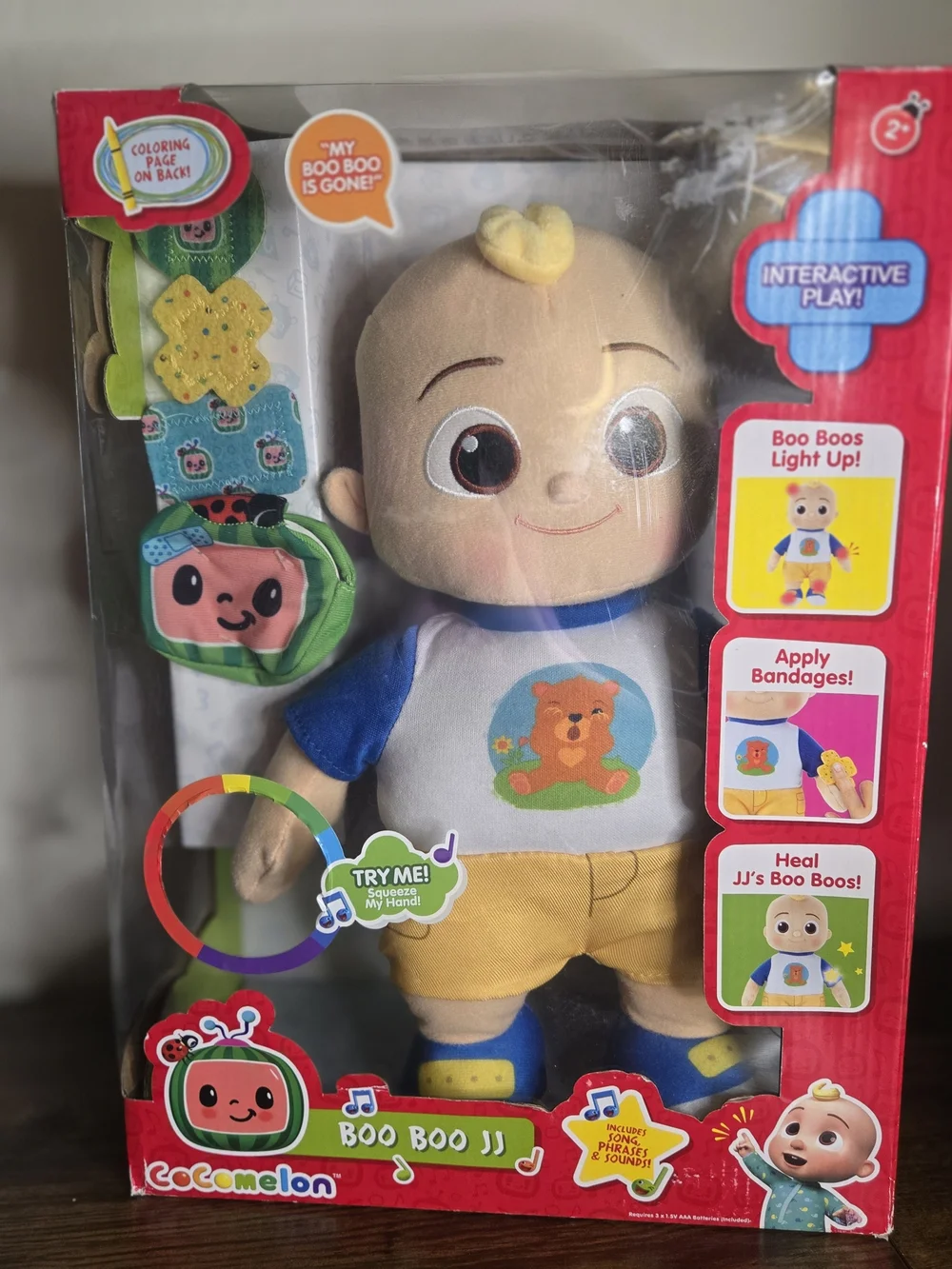 Boo Boo JJ Plush Interactive Toy - Blue, Yellow
